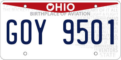 OH license plate GOY9501