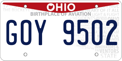 OH license plate GOY9502