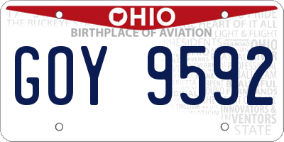 OH license plate GOY9592