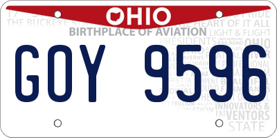 OH license plate GOY9596