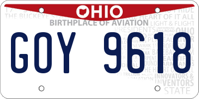 OH license plate GOY9618