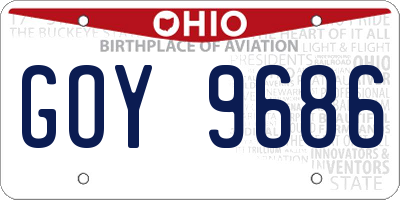 OH license plate GOY9686