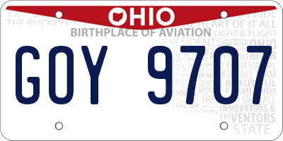 OH license plate GOY9707
