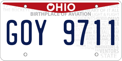 OH license plate GOY9711