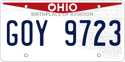 OH license plate GOY9723