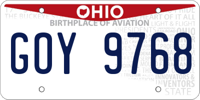 OH license plate GOY9768