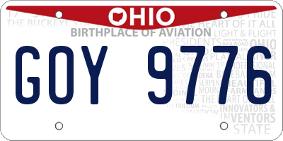 OH license plate GOY9776