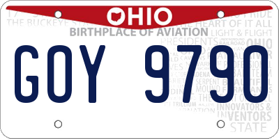 OH license plate GOY9790