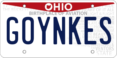 OH license plate GOYNKES