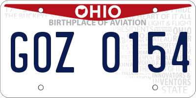 OH license plate GOZ0154