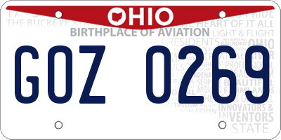 OH license plate GOZ0269