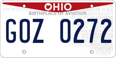 OH license plate GOZ0272