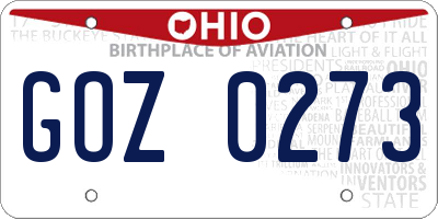 OH license plate GOZ0273