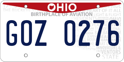 OH license plate GOZ0276