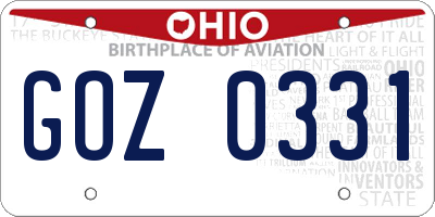 OH license plate GOZ0331