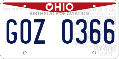 OH license plate GOZ0366