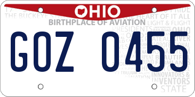 OH license plate GOZ0455