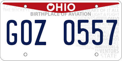 OH license plate GOZ0557
