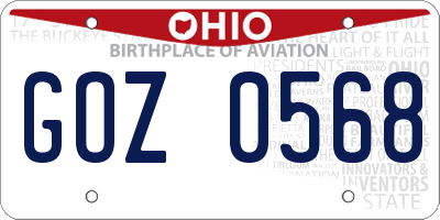 OH license plate GOZ0568