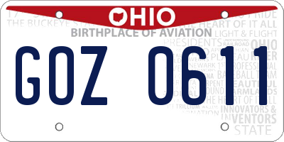 OH license plate GOZ0611
