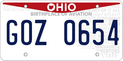 OH license plate GOZ0654
