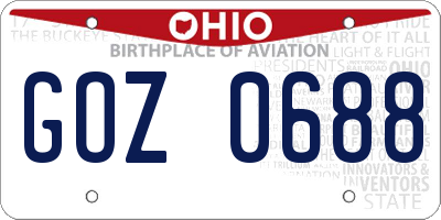 OH license plate GOZ0688