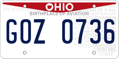 OH license plate GOZ0736