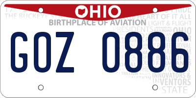 OH license plate GOZ0886