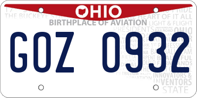 OH license plate GOZ0932