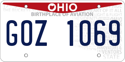 OH license plate GOZ1069