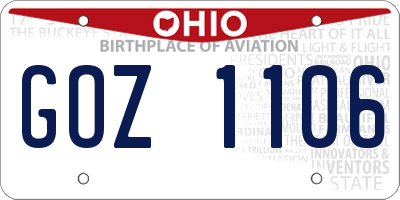 OH license plate GOZ1106
