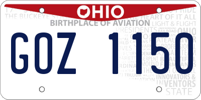 OH license plate GOZ1150