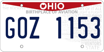 OH license plate GOZ1153