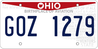 OH license plate GOZ1279
