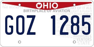 OH license plate GOZ1285