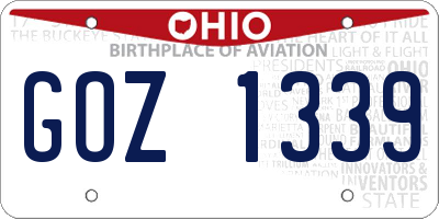 OH license plate GOZ1339