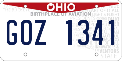 OH license plate GOZ1341