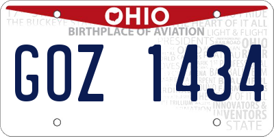 OH license plate GOZ1434
