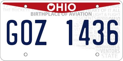 OH license plate GOZ1436