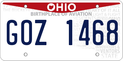 OH license plate GOZ1468