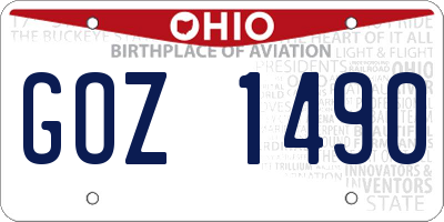 OH license plate GOZ1490