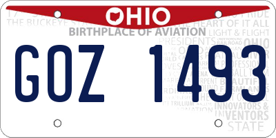 OH license plate GOZ1493