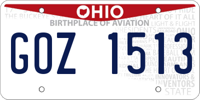 OH license plate GOZ1513