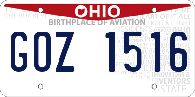 OH license plate GOZ1516
