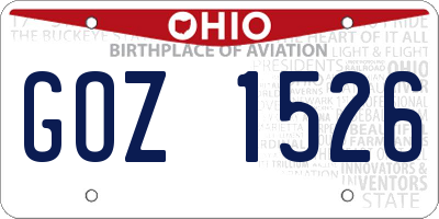 OH license plate GOZ1526