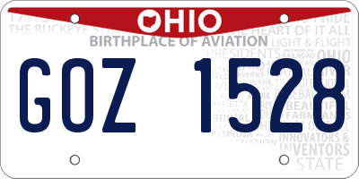 OH license plate GOZ1528