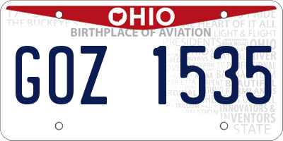 OH license plate GOZ1535