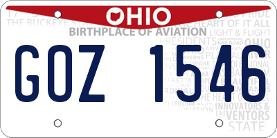 OH license plate GOZ1546