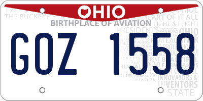 OH license plate GOZ1558