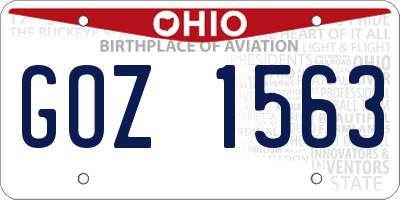 OH license plate GOZ1563